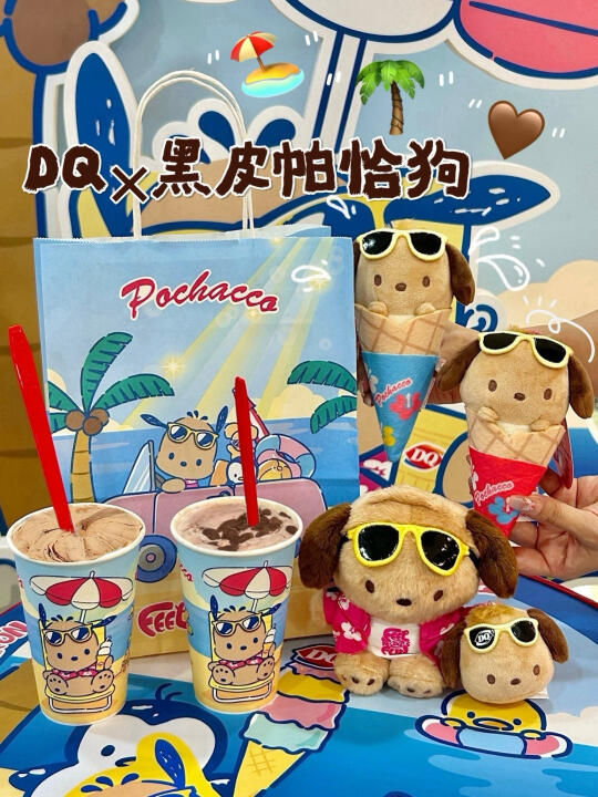 爆炸可爱啊啊啊！🏖️DQ×黑皮帕恰狗联名周边！