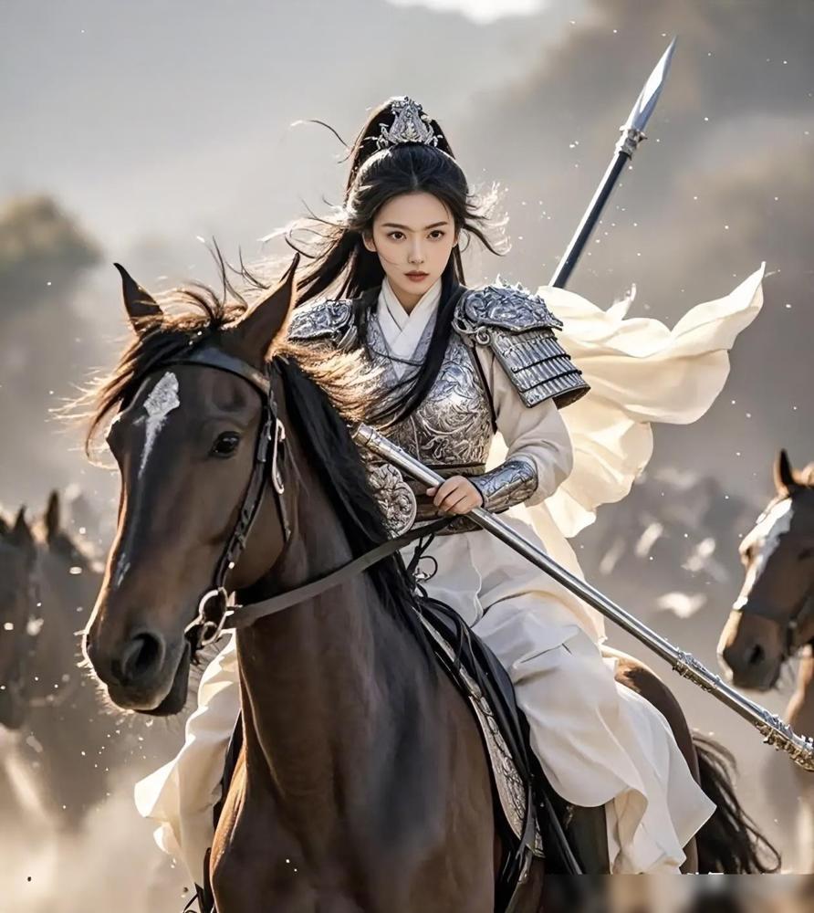 杨文广被南唐女将李幸美用日月乾坤网罩住挣脱不得，李幸美刚要伸手去收网拿杨文广，就