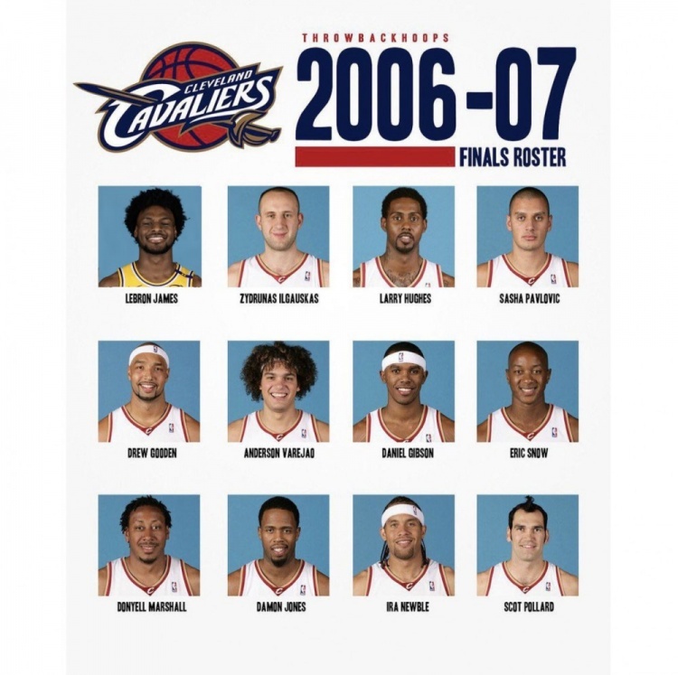 将布朗尼P进06-07骑士总决赛阵容，真是带不动啊[doge]克利夫兰骑士 ​​