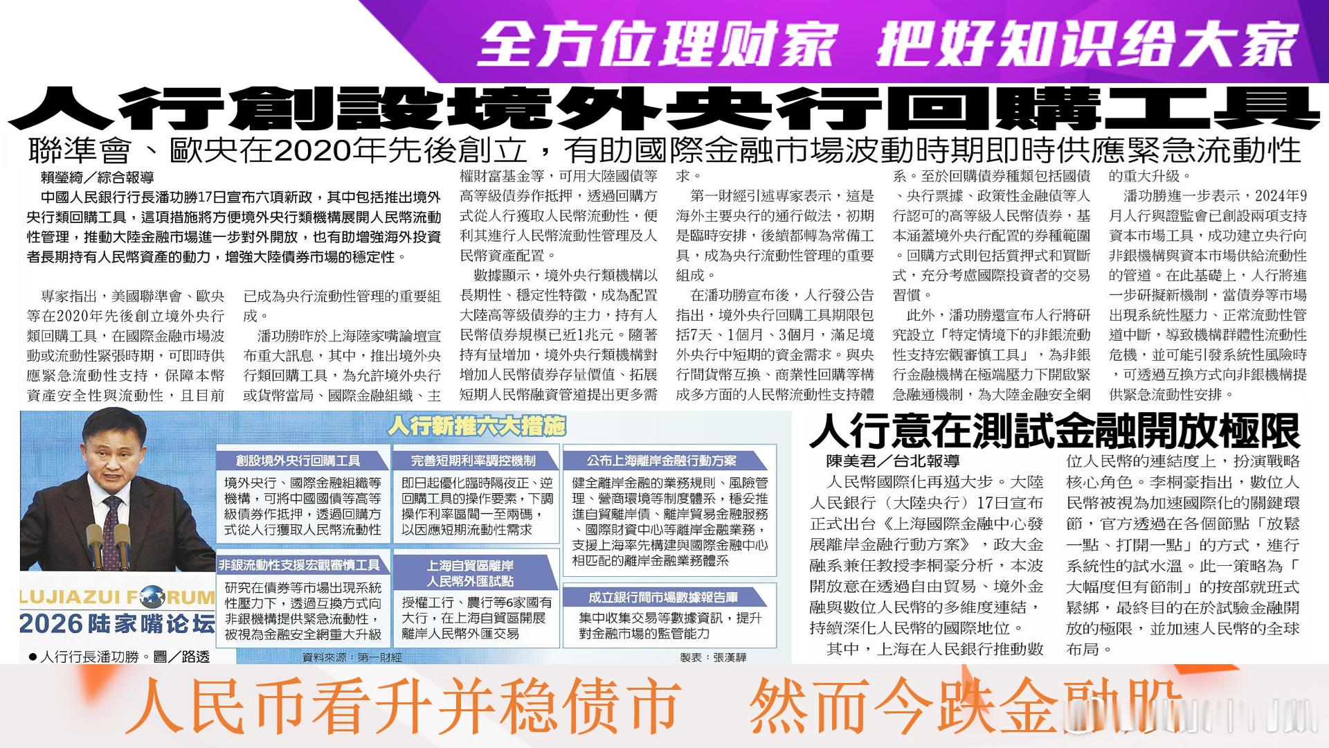 全方位理财家，把好知识给大家～〈每日一分钟，能知天下事〉（引用图文之解析度已尽量