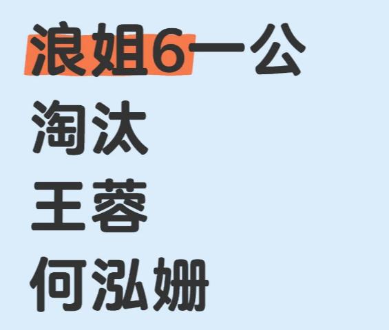 浪姐6的一公结束了，王蓉与何泓姗被淘汰了

何泓姗倒是不意外，听粉丝说，就签了一