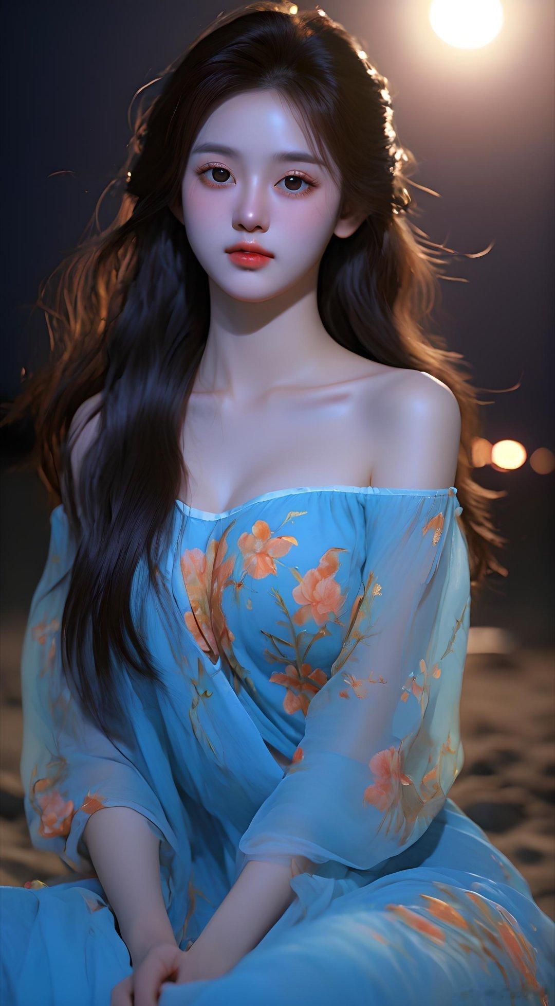 夜晚的海风还凉飕飕的，但我的心是暖暖的#凉飕飕##小仙女# ​​​