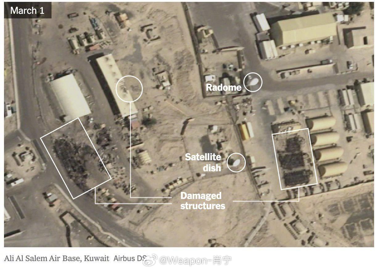 烽火问鼎计划美以伊冲突 新的卫星图像证实了几项高价值的美国资产在周末被伊朗袭击摧