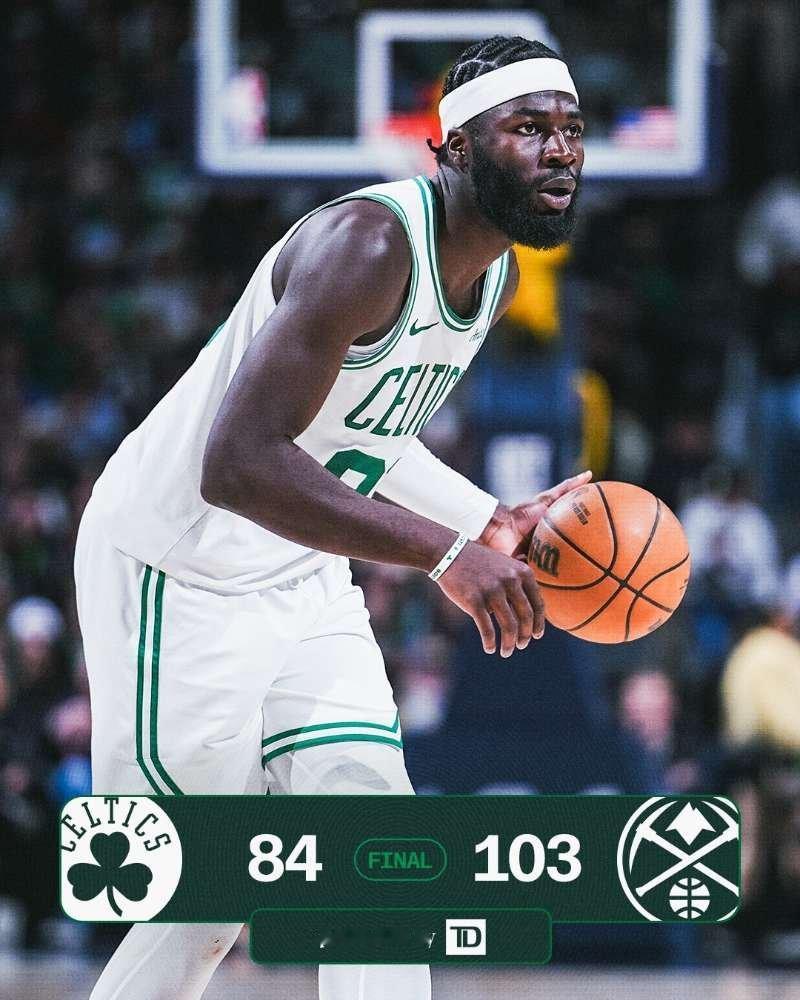 84：103客场负于掘金，未能带着全胜的战绩结束本次客场之旅！波士顿凯尔特人凯尔