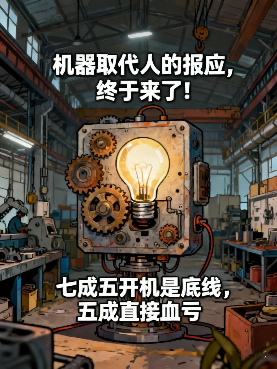 机器取代人的报应，终于来了！七成五开机是底线，五成直接血亏
很多老板盲目迷信“机
