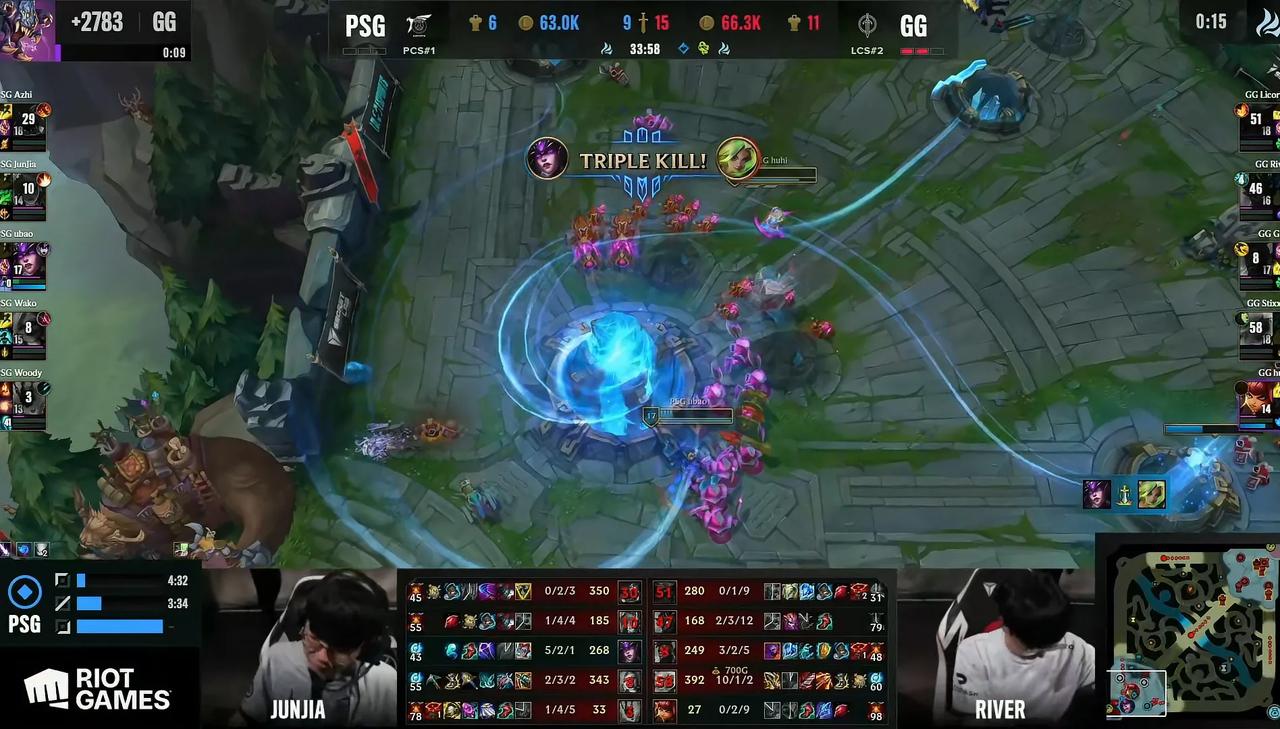 PSG战队0：3不敌GG，无缘MSI小组赛
打野Junjia三局多少有点迷配

