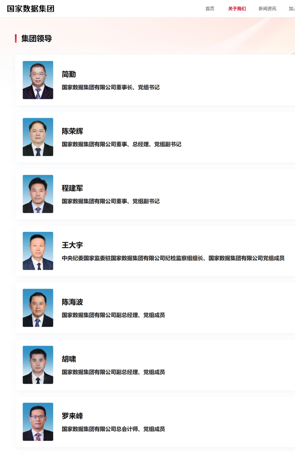 新央企国家数据集团官网上线，领导班子成员披露