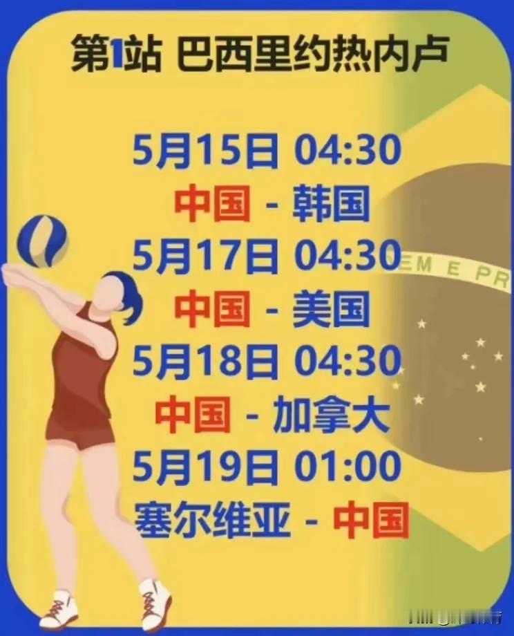 [[大笑][鼓掌]球迷的好消息：女排世联赛央视全程直播[大笑][鼓掌]]
   