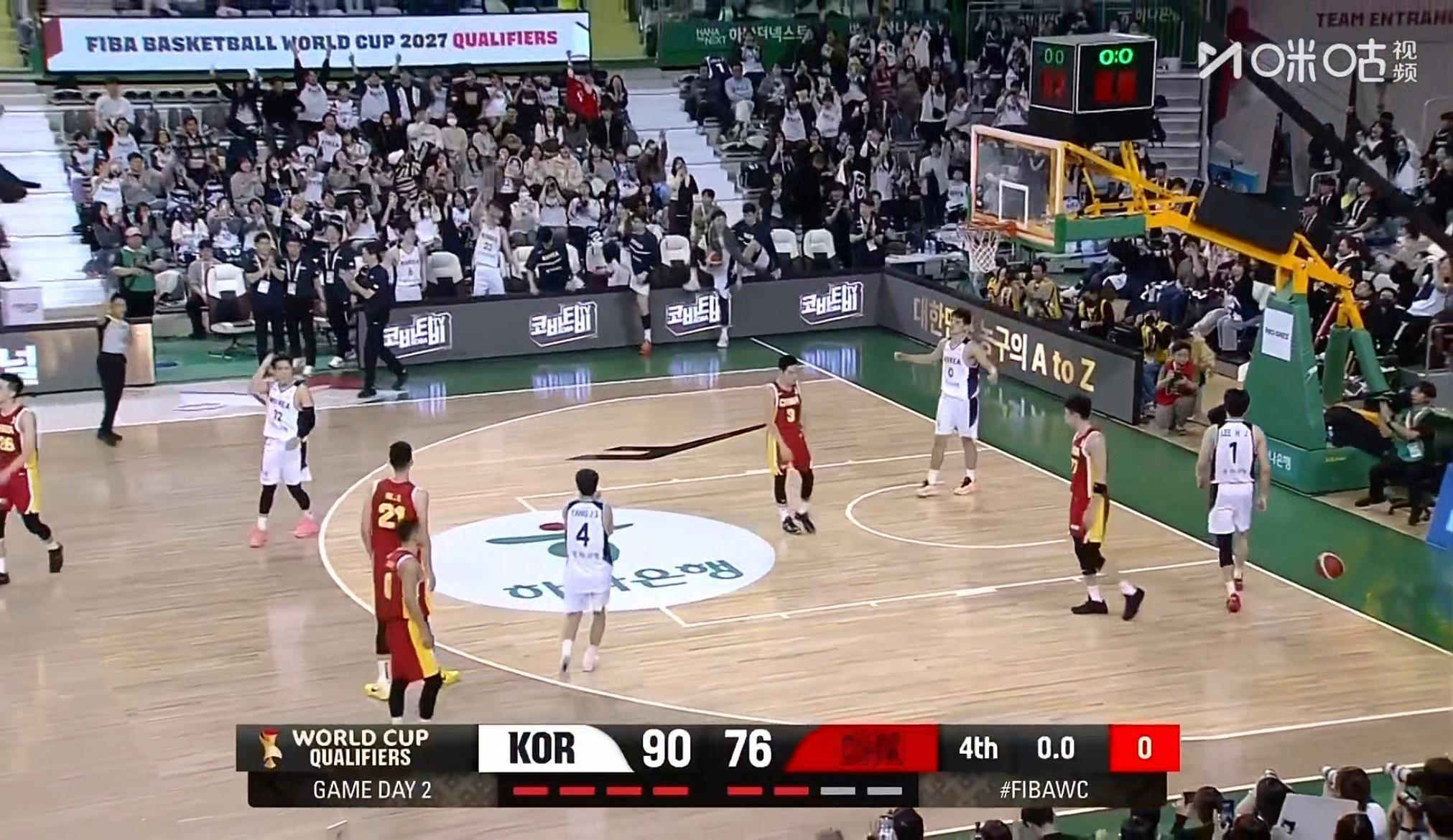 又输了，中国男篮14分之差不敌韩国男篮。中国男篮vs韩国男篮