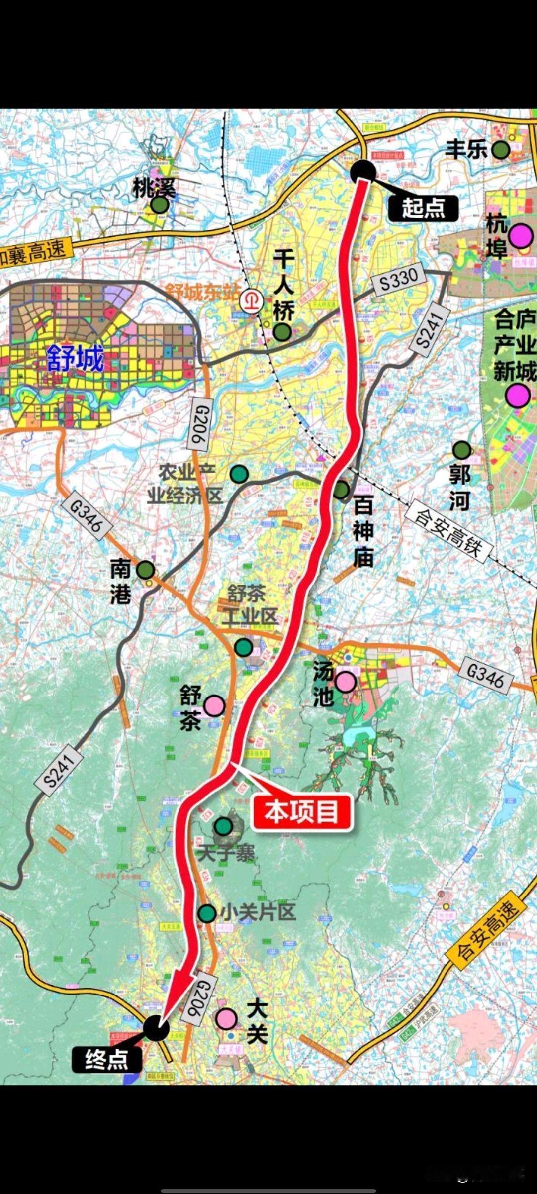 S19淮桐高速路线图
桐城大关镇段正在地质勘测中….