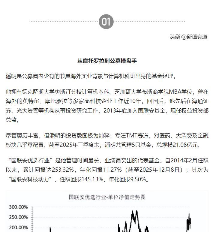 兼具海外实业与计算机背景的国联安基金潘明，专注 TMT 赛道、以极致进攻风格实现