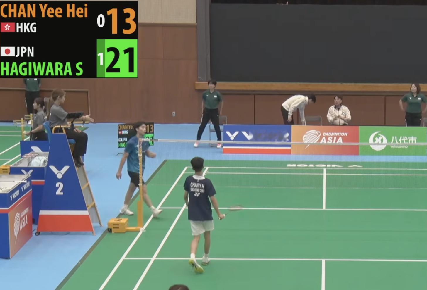 萩原骏希🇯🇵 21-7、21-13 🇭🇰陈以熙2026年羽毛球亚青赛中国