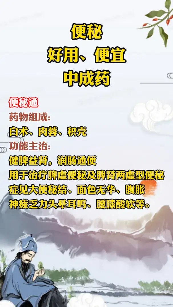 便秘之中成药……