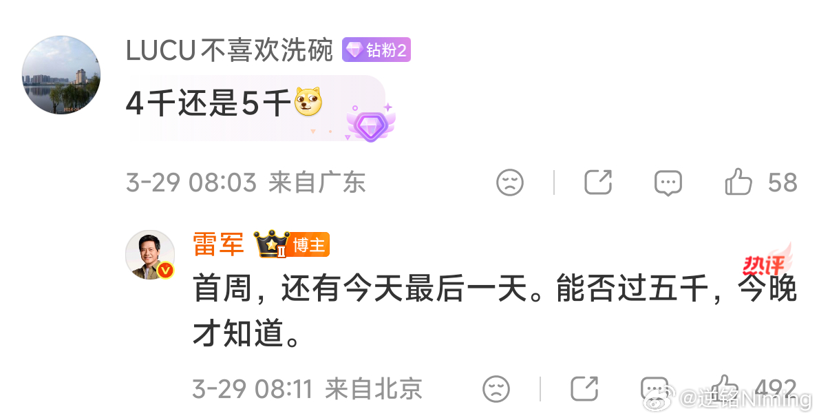 大家觉得新一代SU7本周交付能破5000吗