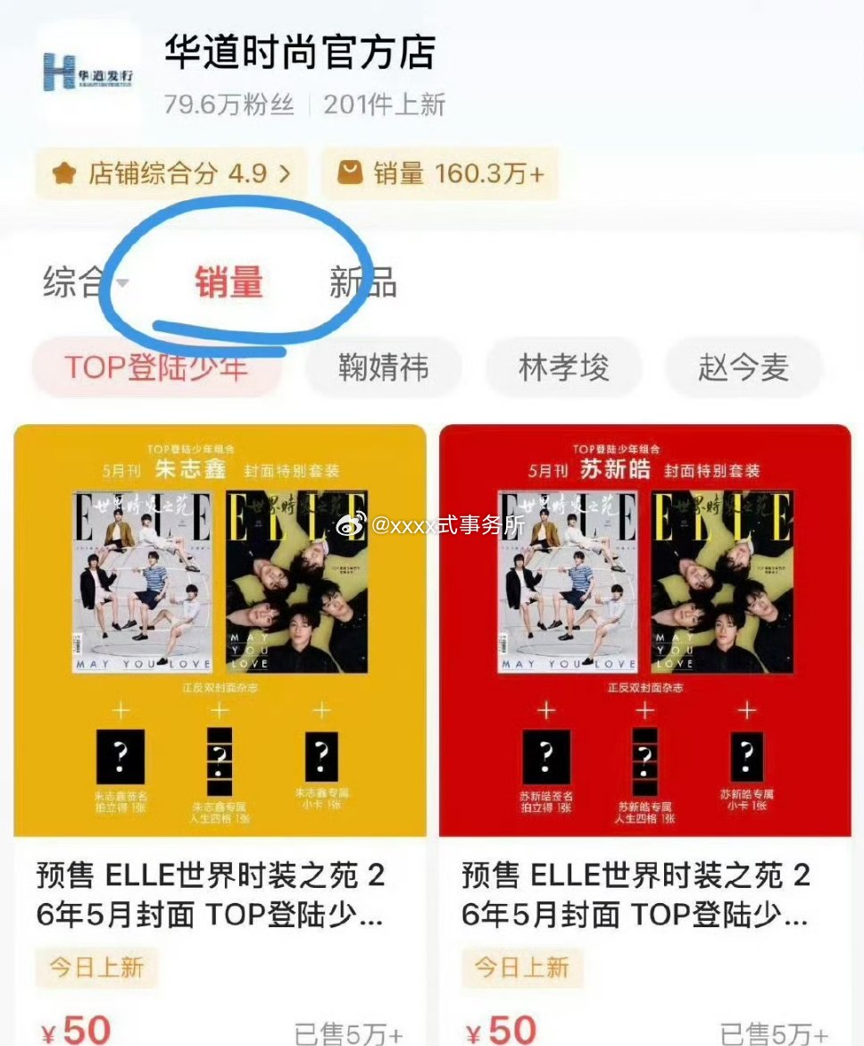 朱志鑫下架前销量第一 登陆少年ELLE五月刊双封面