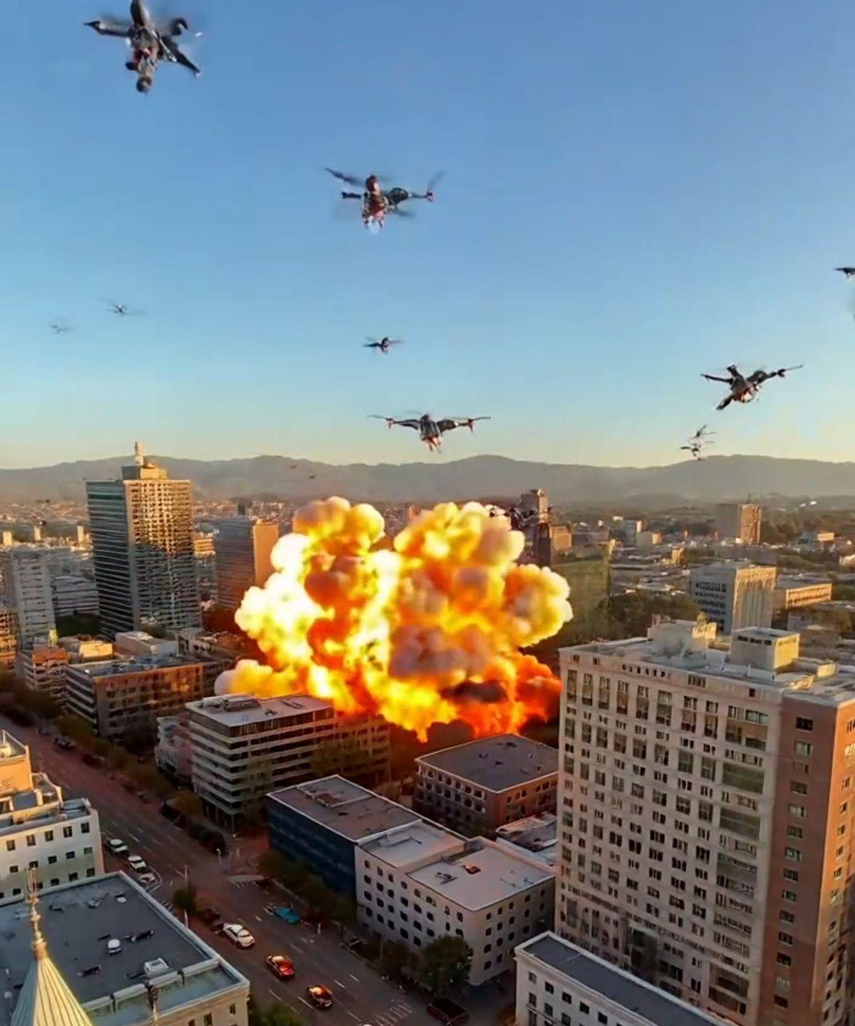 3 月中旬俄乌局势彻底失控。乌军集结 65 架无人机突袭莫斯科，俄方虽宣称全数拦