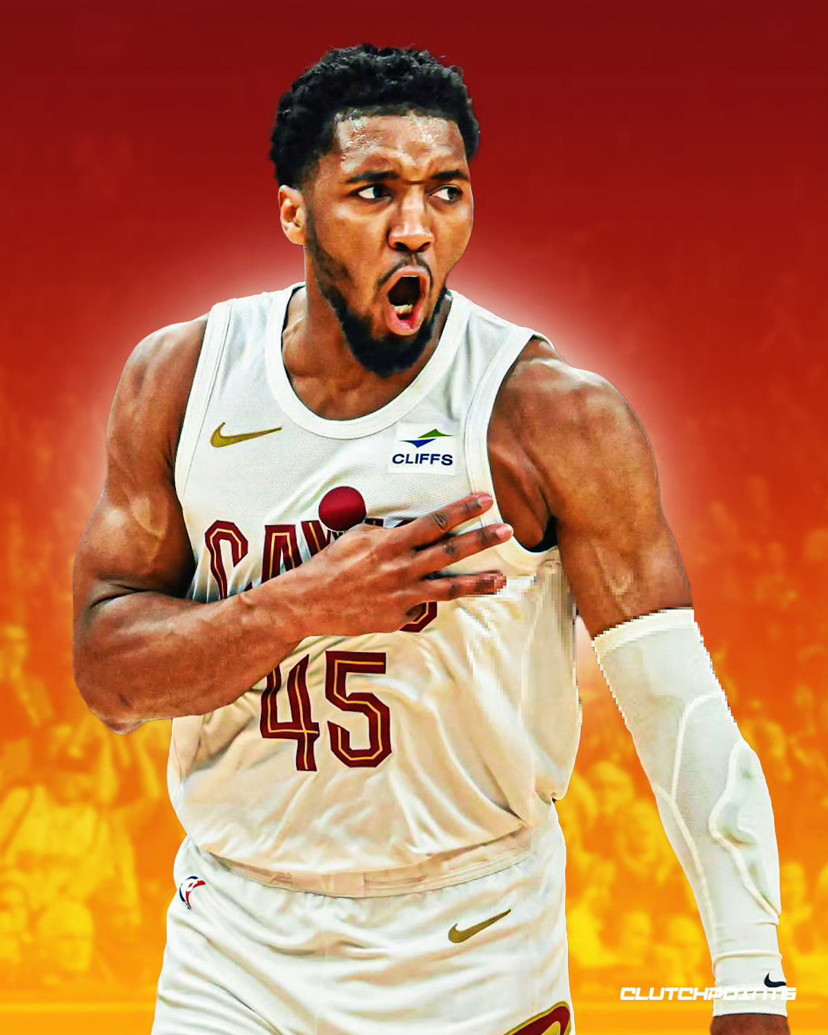 骑士米切尔克利夫兰骑士 克利夫兰米球王！今日比赛，米切尔出战35分钟，25投15