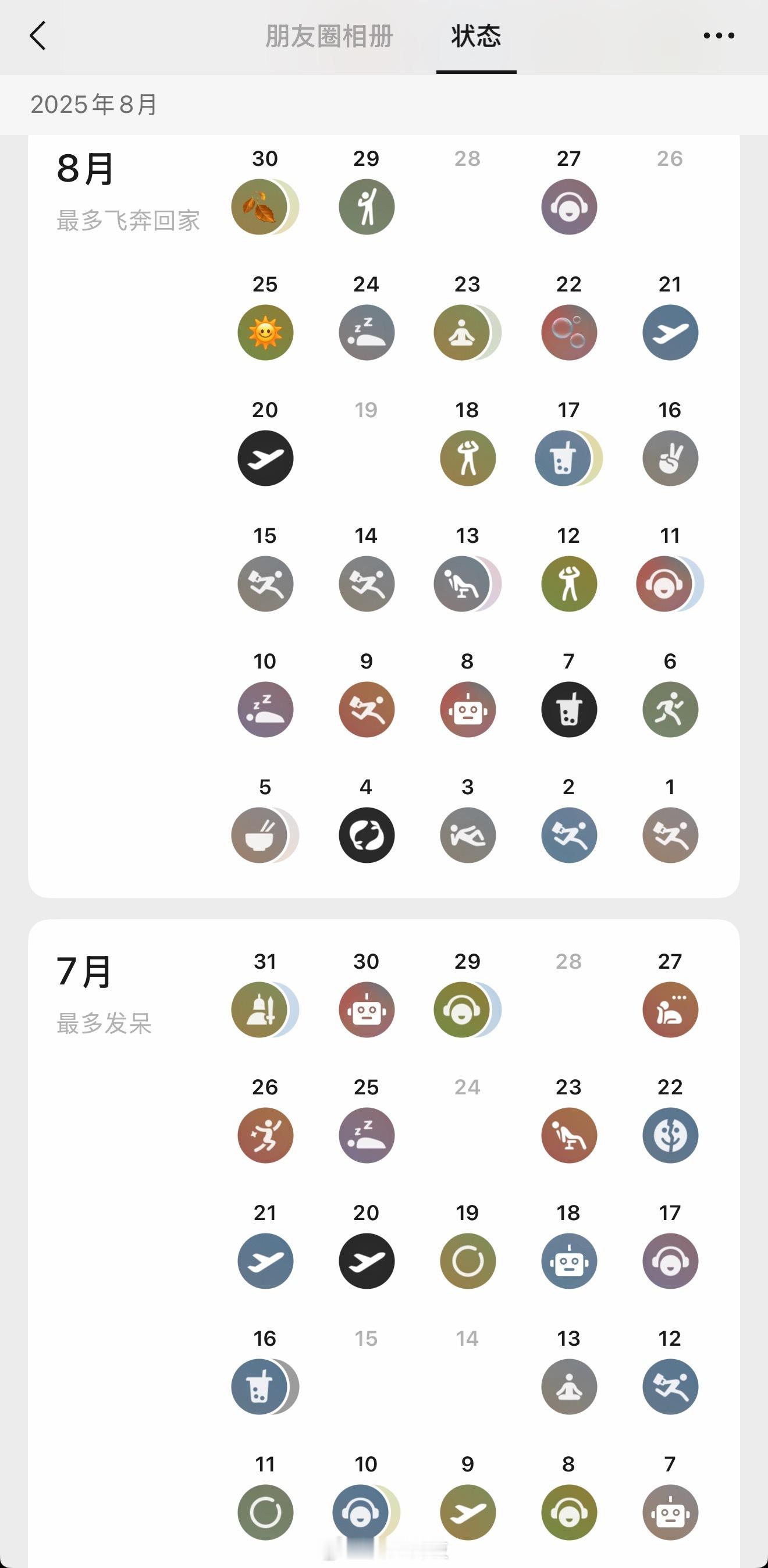 发明微信状态的人是个天才感觉微信状态已经取代发朋友圈了，像个日记本一样记录每天的