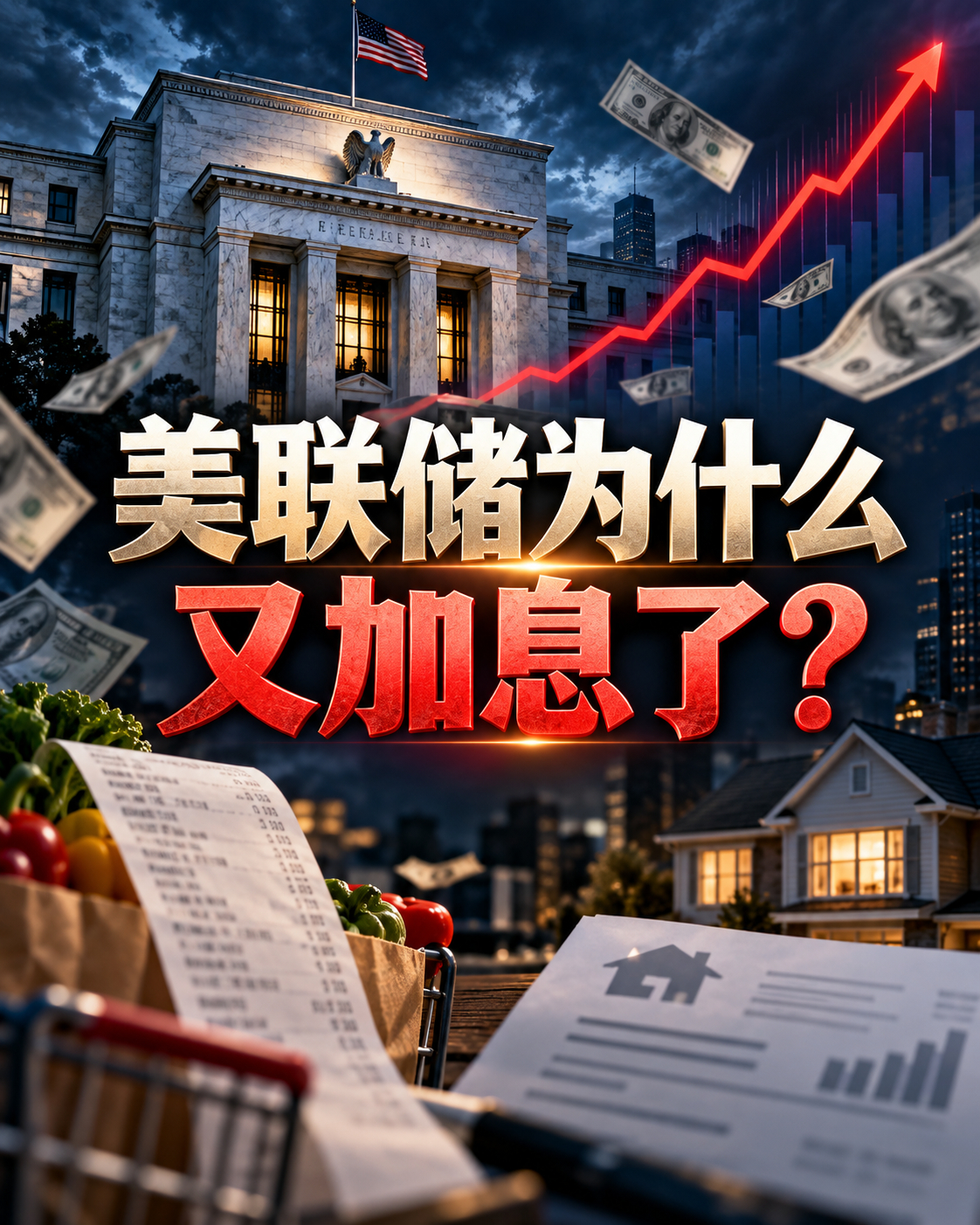 美联储为什么又加息了？油价涨，超市账单涨，房贷利息也涨。很多人想不通：日子已经够