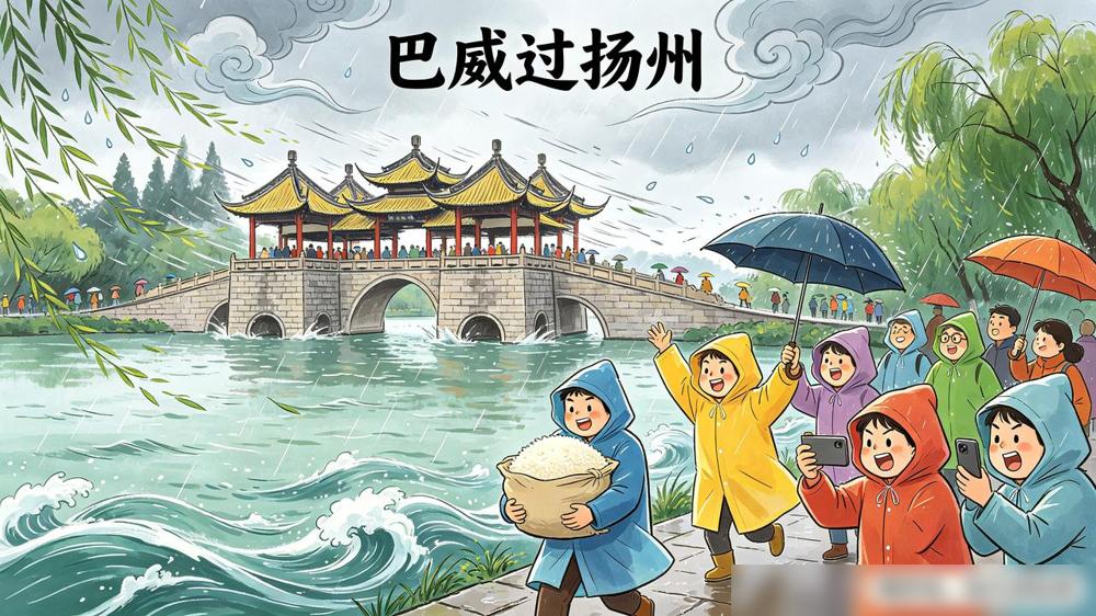 台风巴威过镜扬州，主打一个又慌又好笑 昨夜扬州刮起了风，据说是叫巴威的台风可看着