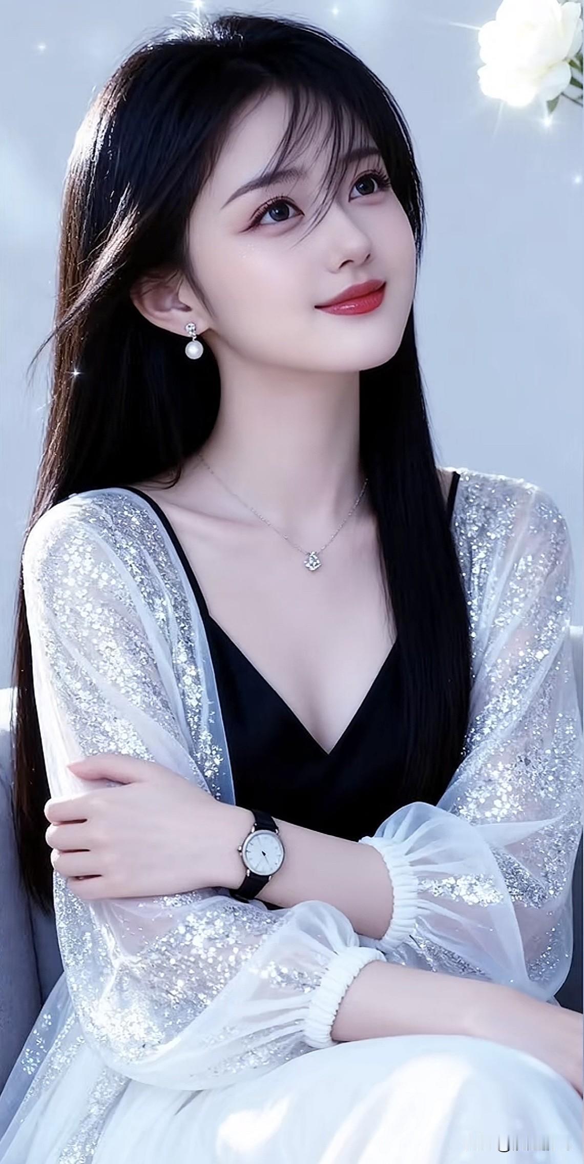 优雅黑裙与闪亮披肩的完美结合，尽显迷人气质！🌟✨高级质感黑裙 露肩黑裙搭配 吊