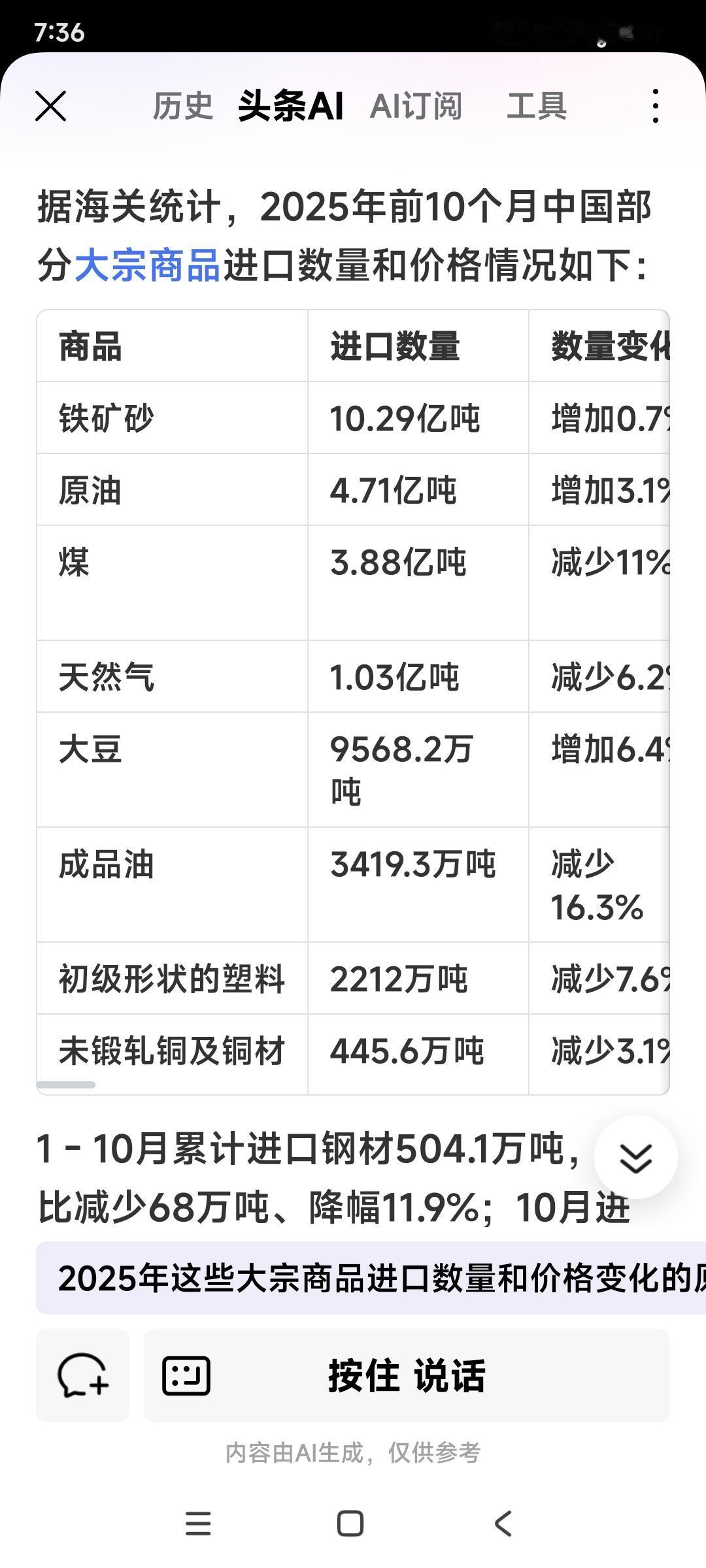 我前边说过，中国停购澳大利亚必火必拓铁矿石是一种谈判策略，不会是真的，现在双方已