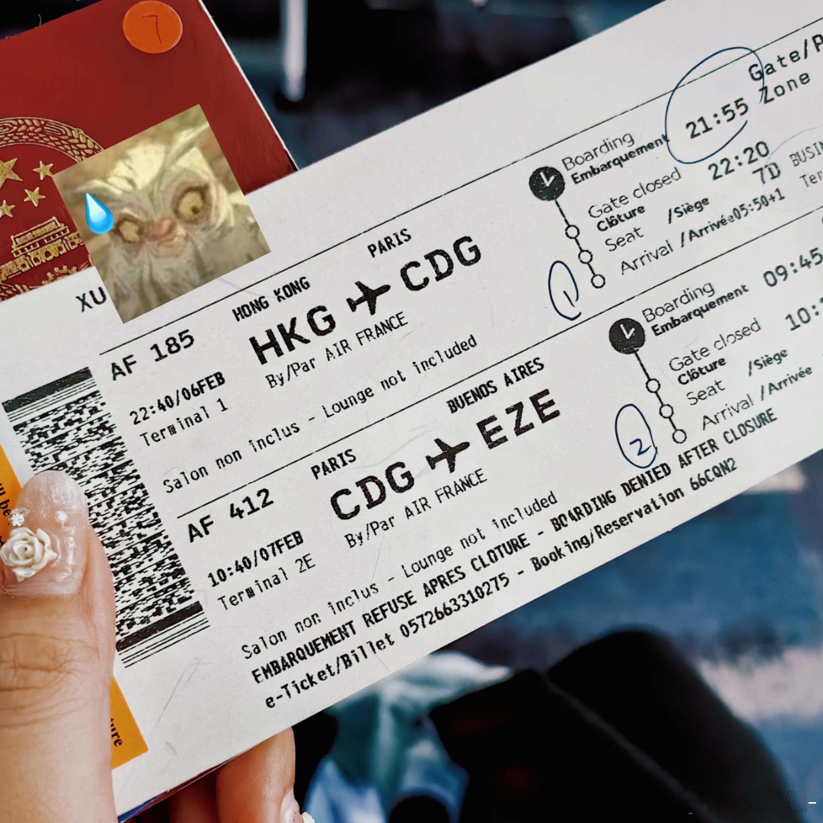 出发去南极了家人们！！！！（还没起飞）法航商务舱真不错啊感觉很好吃的亚子[送花花