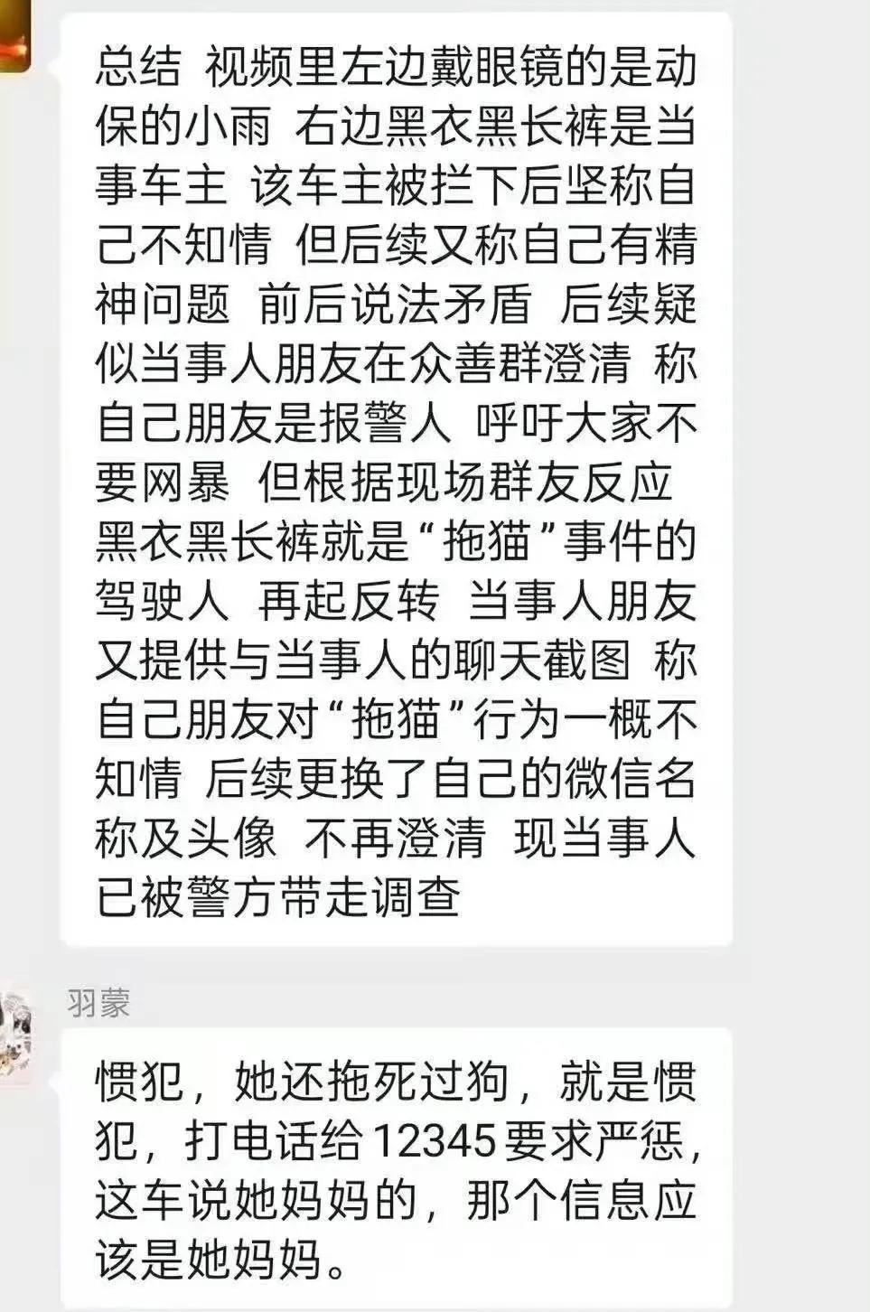 海口公安视频还原女子驾车拖猫事件。视频出来了，那我想问一句截图里造谣的极端宠保该