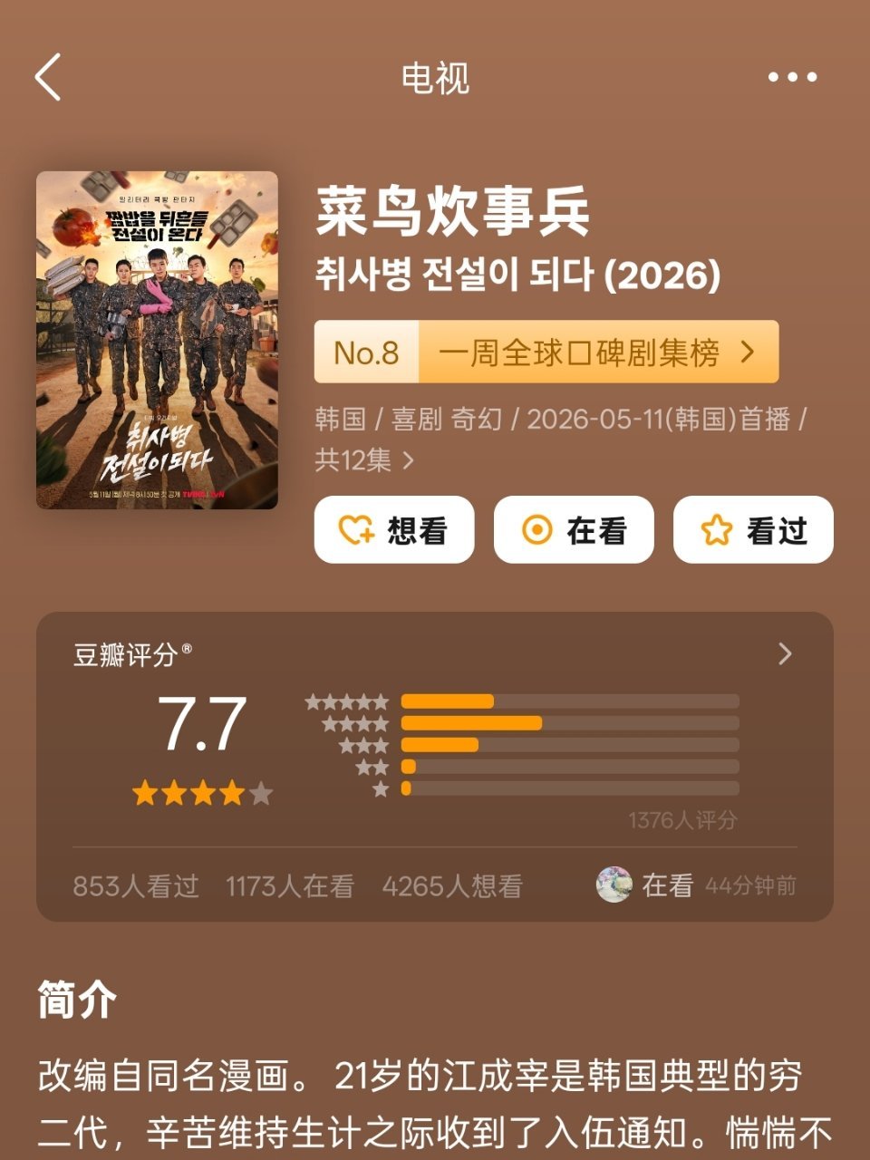 最近输水的时候看了这几部可看度都非常高