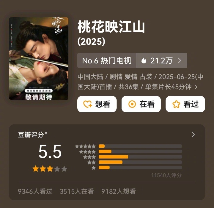 5.5分给《桃花映江山》，冤么？ ​​​