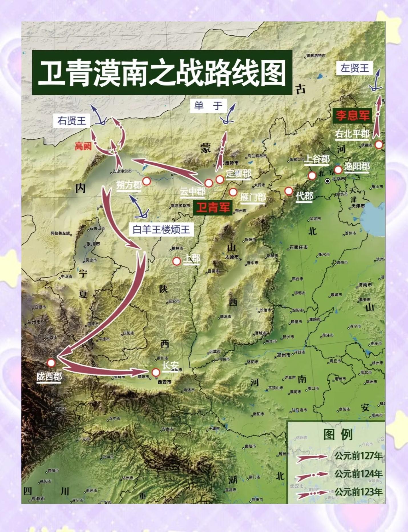 卫青漠南之战路线图