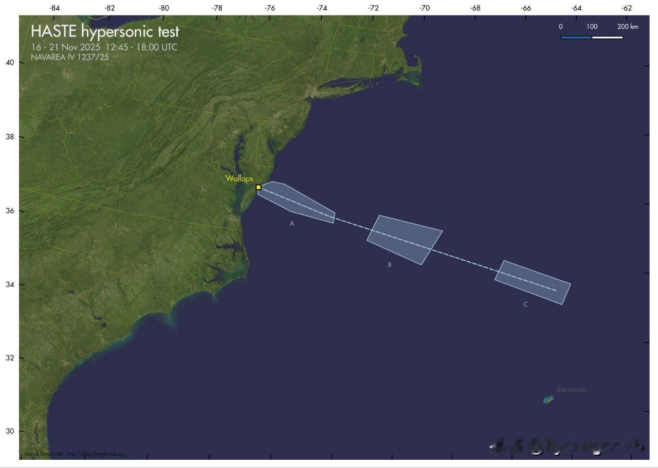 🇺🇸美国计划于11月16日在弗吉尼亚州沃洛普斯导弹靶场进行高超音速武器试验。