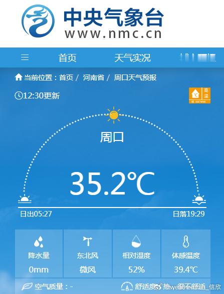 【周口连续高温】今天中午，河南周口再次冲上35℃，7月以来连续22天高温，继续刷