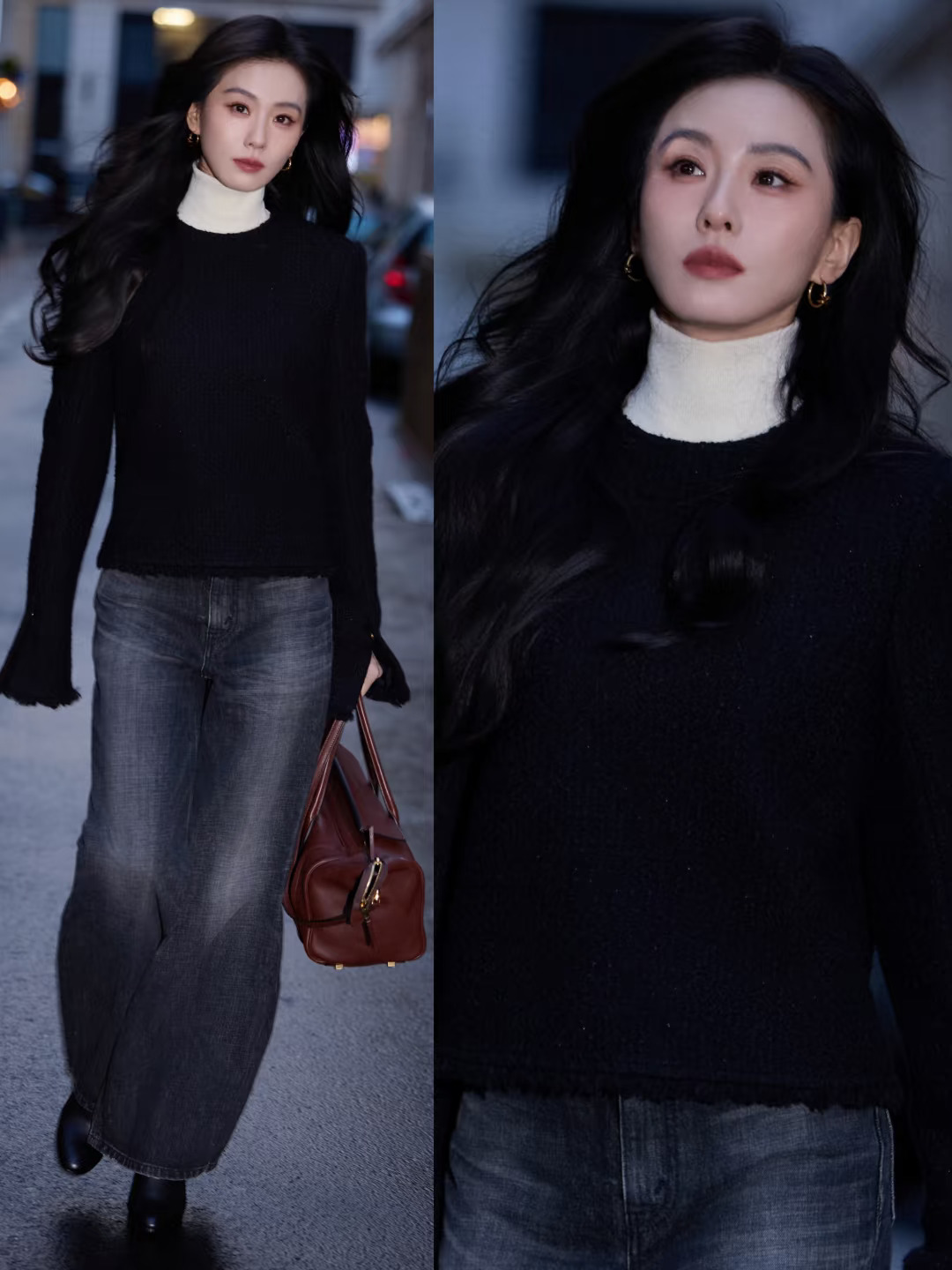 漫步巴黎街头的刘诗诗，沉静又大气！