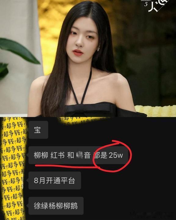 曝《半熟5》女嘉宾柳柳下节目合作报价25万一条每个月一个平台接四条广子副业就能月