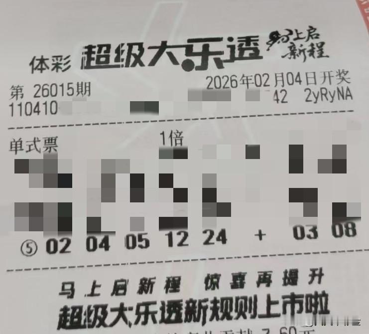 随手拍张照【晒票票】认清自己不是终点，而是持续成长的起点。分享大乐透第26015