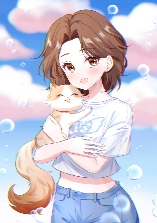 【绘画】抱猫猫