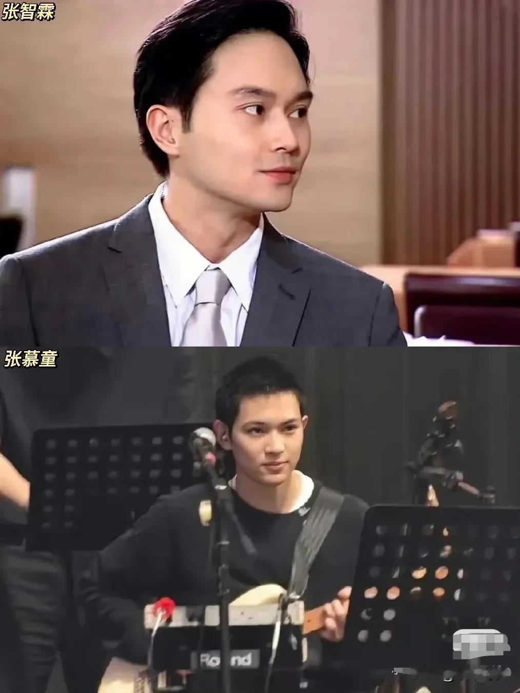 张智霖张慕童同台演出，父子俩简直是复制粘贴级别的脸。