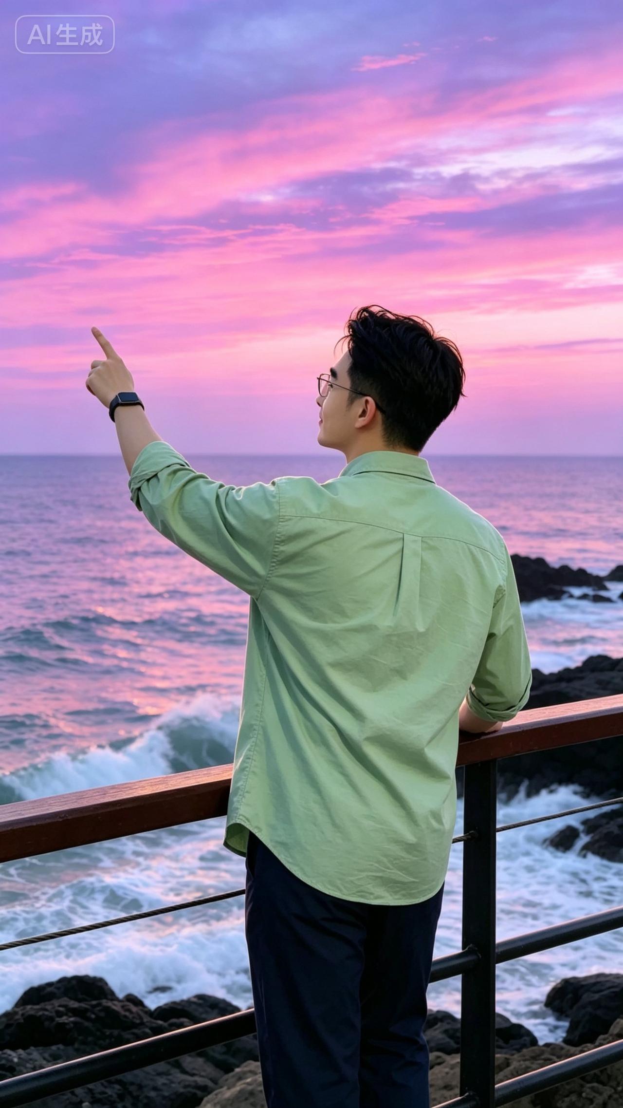 海景晚霞背景