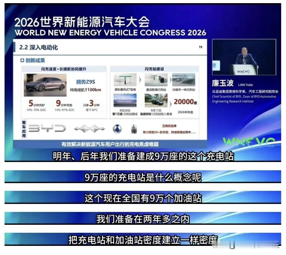 比亚迪宣布：两年多建成9万座闪充站，密度对标全国加油站

在海南海口举行的202