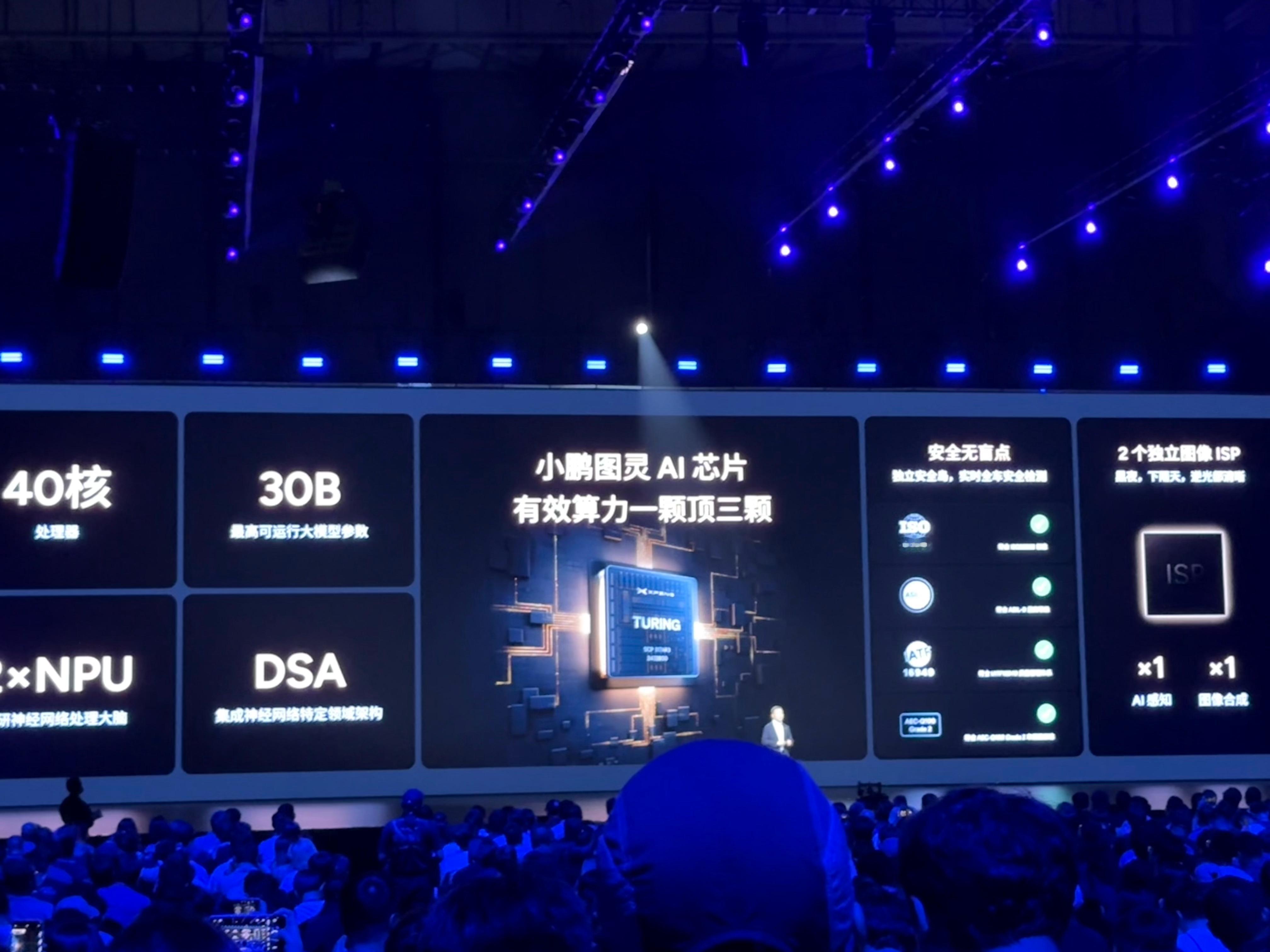 全新小鹏P7和G7一样搭载了三颗图灵AI芯片，有效算力2250TOPS，是全球最