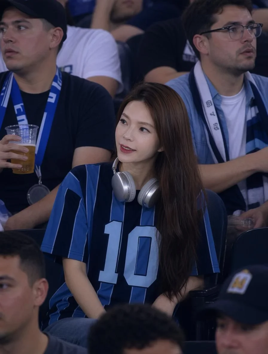💙去看球了，被这身蓝黑硬控了～