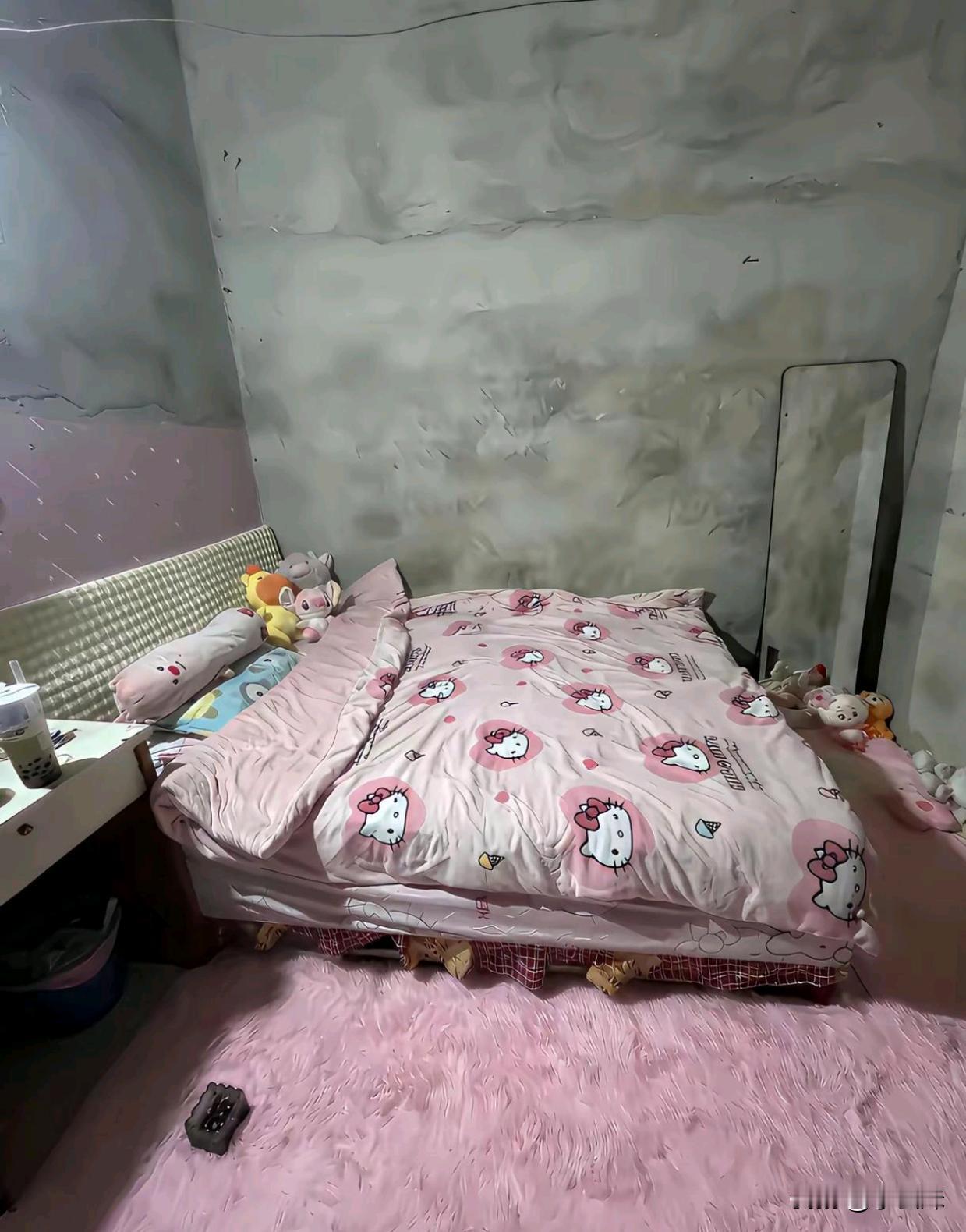 听说这是广西家里男孩子女朋友来了才会临时布置，平时都是没有被套跟家具的？