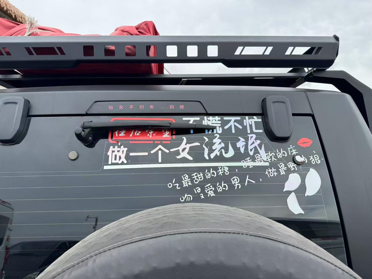 这是我看过的，最有意思的车贴，上面写着“往后余生，不谎不忙，做一个女流姄，吃最甜