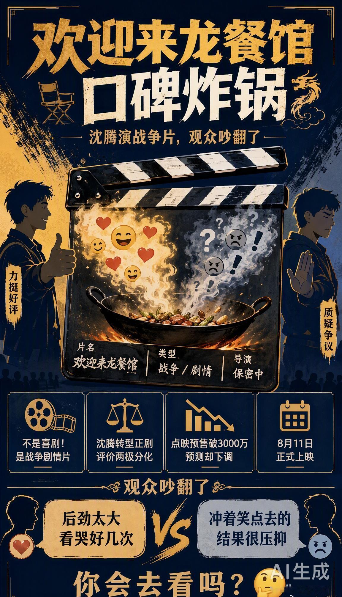 文牧野+沈腾+蒋奇明，这个阵容一出来谁不好奇？《欢迎来龙餐馆》8月8日开启全国点