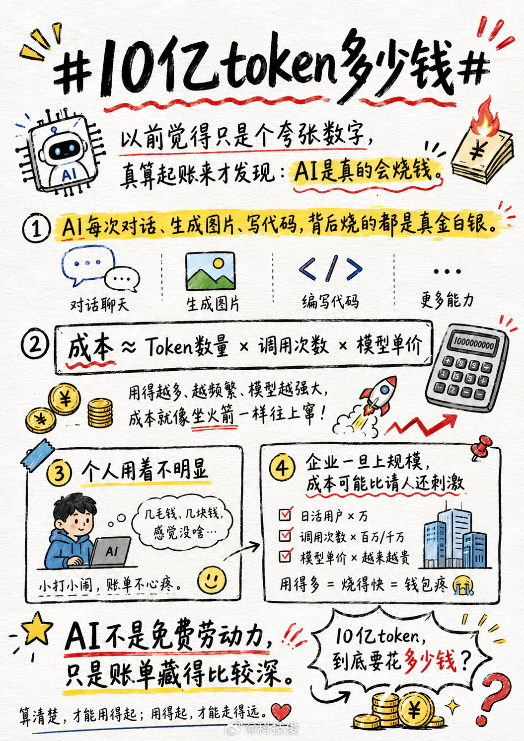 10亿token多少钱以前觉得10亿token只是个很夸张的数字，但实际上你真正