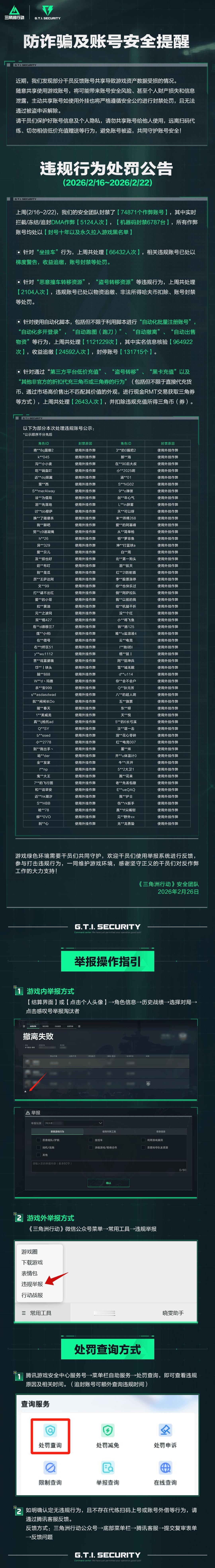 防诈骗及账号安全提醒＆违规行为处罚公告