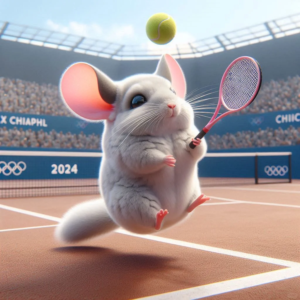 龙猫阿呆阿瓜在巴黎奥运会打网球🎾咯！