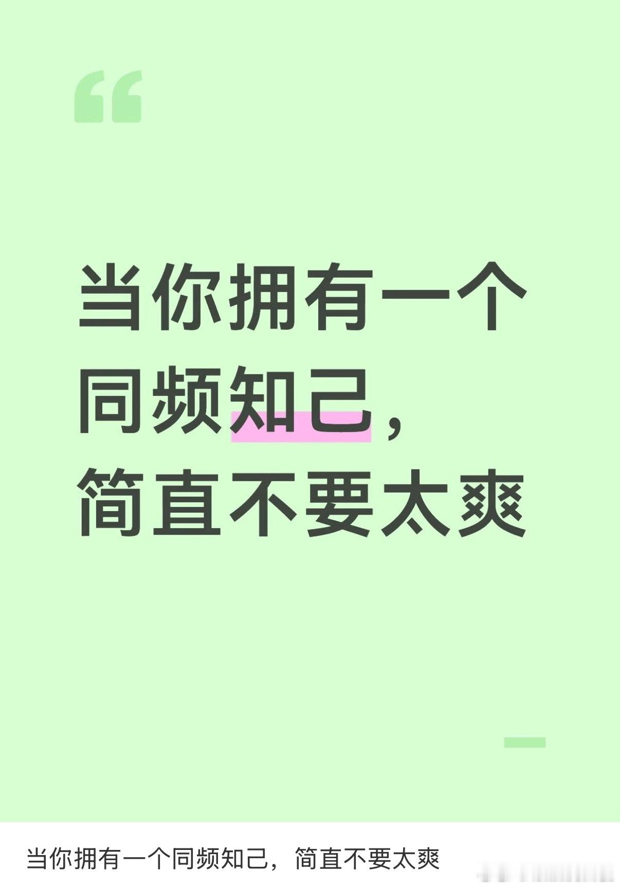 当你有一个同频知己简直不要太爽