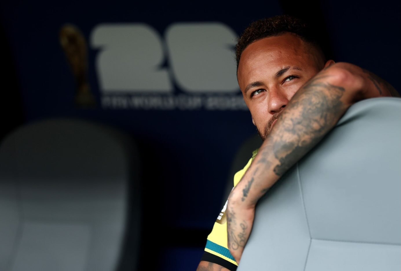 neymar 想上场呀！巴西vs挪威内马尔